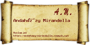 Andaházy Mirandella névjegykártya